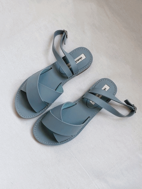 [SALE/무배] 당일발송 카렌 크로스 메리제인 밴딩 여자 여름 쿠션 발목 스트랩샌들 신발